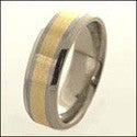Mens Titanium Ct Gold Comfort Fit Band