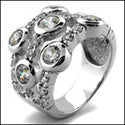 Anniversary Bezel Set Bubble Cubic Zirconia Cz Ring