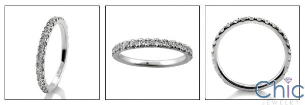 Wedding .50 TCW Round 2mm Wide Cubic Zirconia CZ Band 