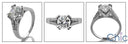 Engagement 1.25 Round Center split Cubic Zirconia Cz Ring