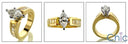 Engagement 1 Ct Marquise Baguettes in Channel Yellow Gold Cubic Zirconia Cz Ring