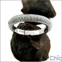 Wedding .75 Ct Round Pave Set Cubic Zirconia CZ Band 