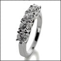 Wedding 1.5 Ct Round Lucida 5 stone Cubic Zirconia CZ Band 