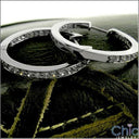 1.5 TCW Round Hoop 14K Cubic Zirconia CZ Earrings
