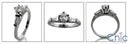 Cubic Zirconia Half Carat Pear Center Channel Baguettes Cz Engagement Ring 14k White Gold
