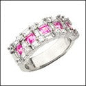 Wedding 3.5 TCW Pink Ct Diamond Anniversary Cubic Zirconia CZ Band 