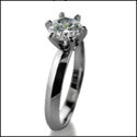 Solitaire 1 Ct Round Knife Shank Tiffany Cubic Zirconia Cz Ring