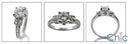 Engagement 0.75 Round Center Pave Set Cubic Zirconia Cz 14k Gold Ring