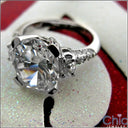 Cubic Zirconia Oval 5 Carat Center Pave set Prongs and Sides Estate Style Cz 14k White Gold Ring