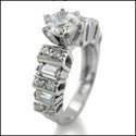 Engagement Round Center 6 Prong Tiffany channel Cubic Zirconia Cz Ring