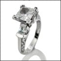 Engagement Princess 1.25 Center Channel Ct Pave Cubic Zirconia Cz Ring