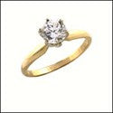 Solitaire .25 Round 6 Prong Tiffany Cubic Zirconia Cz Ring