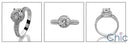 Cubic Zirconia Round 1 Carat Engagement Antique Style Halo Pave Cz 14K White Gold Ring