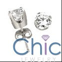 Round Of 1 Ct Crown Prong Set Cubic Zirconia CZ Earrings