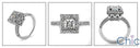 Engagement Princess 1 Ct Halo Cubic Zirconia Cz Ring