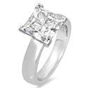 Solitaire Princess Cut CZ 2.5 Carat Ring White Gold