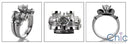 Matching Set Round 1 Ct Center Channle Baguettes Cubic Zirconia Cz Ring