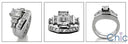 Matching Set Emerald 1 Ct Center Channel Cubic Zirconia Cz Ring