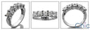 Wedding 5 Stone Princess Share Prong Cubic Zirconia CZ Band 