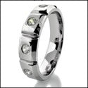 Mens .50 Round Bezel Cubic Zirconia CZ Wedding Band