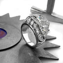Estate 2.5 Princess bezel halo Cubic Zirconia Cz Ring