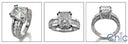 Engagement Radiant 3 Ct Center Channel Baguettes Cubic Zirconia Cz Ring