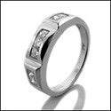 Mens 1 Ct Princess in Channel Cubic Zirconia CZ Wedding Band