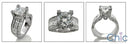 2.25 Round Center High Quality Cubic Zirconia  Channel Pave Euro Shank 14K White Gold Engagement Ring