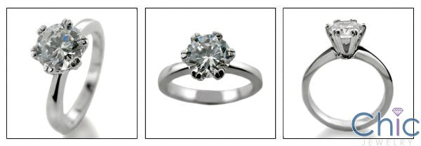 Solitaire 1.25 Ct Round Stone Engagement Cubic Zirconia Cz Ring