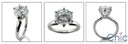 Solitaire 2.5 Round Cubic Zirconia Tiffany Prongs 14K White Gold CZ Ring