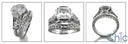 Matching Set 2 Ct Asscher Ct Pave Curved Cubic Zirconia Cz Ring
