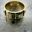 Mens 10MM Wide Round Bezel Cubic Zirconia CZ Wedding Band
