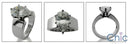 Solitaire 3 Carat Pear Shaped Cubic Zirconia 7mm Wide Engagement Ring 14K White Gold