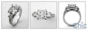 Engagement 2 Ct . Princess Center Channel Cubic Zirconia Cz Ring