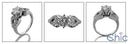 Engagement 1.25 Ct Round CZ Center Heart Shapes Cubic Zirconia Cz Ring