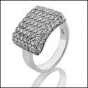 Fine Jewelry Square top pave set Cubic Zirconia Cz Ring