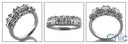 Wedding Round Asnd Wide Baguettes in Share Prong Cubic Zirconia CZ Band 