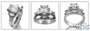 Matching Set 1.5 Emerald Baguettes Fitted Wedding Cubic Zirconia Cz Ring