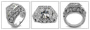 Estate 2.5 Princess bezel halo Cubic Zirconia Cz Ring