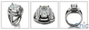 Solitaire 3 Ct Radiant Cushion Tube Style Cubic Zirconia Cz Ring