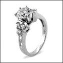 Engagement Round 1 Ct Center channeled Cubic Zirconia Cz Ring