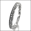 Wedding Custom HCt Engraved Pave Narrow Shank Cubic Zirconia CZ Band 