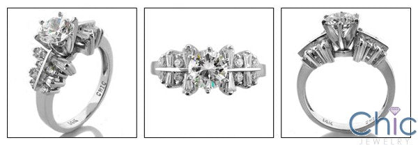 Engagement Round 1 Ct Center Tiffany Prongs Cubic Zirconia Cz Ring