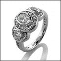 Anniversary Oval Bezel Ct Halo Cubic Zirconia Cz Ring