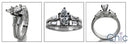 Matching Set 0.5 Marquise Center Channel Tapered Baguettes Cubic Zirconia Cz Ring