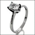 Solitaire Half Ct Radiant Center Cubic Zirconia Cz Ring