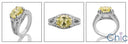 Anniversary Oval Canary 3 Ct Halo Cubic Zirconia Cz Ring