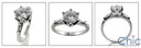 Engagement Round 1 Ct Crown Prongs Baguettes in Channel Cubic Zirconia Cz Ring