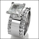 Engagement 2 Ct Princess 11mm Cubic Zirconia Cz Ring