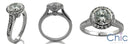 Engagement Round 1 Ct Bezel Set Halo Cubic Zirconia Cz Ring